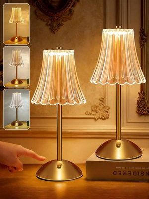  - One Fire Bedside Lamps Set Of 2,dimmable+3 Colors Lamp Table For BedroomTouch Rechargeable White Tables Of 2,cordless Battery