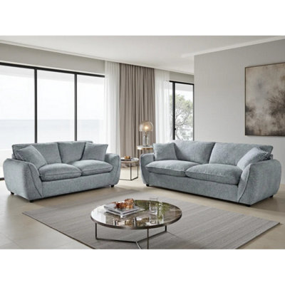  - Berlin Sofa Grey 3+2 Set Fullback