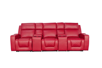 B&Q Red Florence Cinema Sofa Seater Size 3