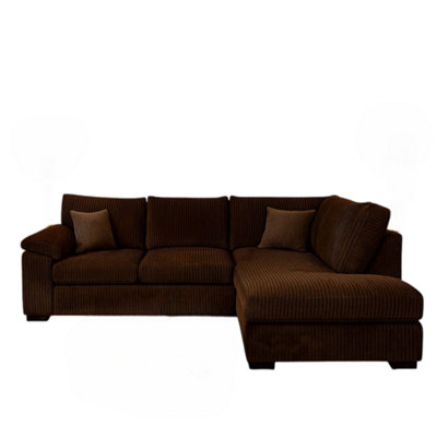 Monroe Amalfi Jumbo Cord Right Hand Corner Chocolate from B&Q