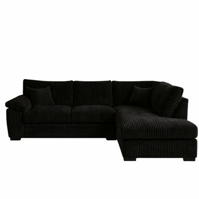 Monroe Amalfi Jumbo Cord Right Hand Corner Black from B&Q