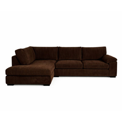 Monroe Amalfi Jumbo Cord Left Hand Corner Chocolate from B&Q