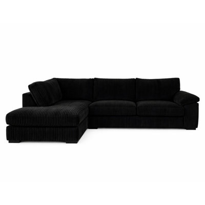 Monroe Amalfi Jumbo Cord Left Hand Corner Black from B&Q