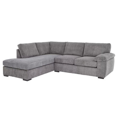 Monroe Amalfi Jumbo Cord Left Hand Corner Grey from B&Q