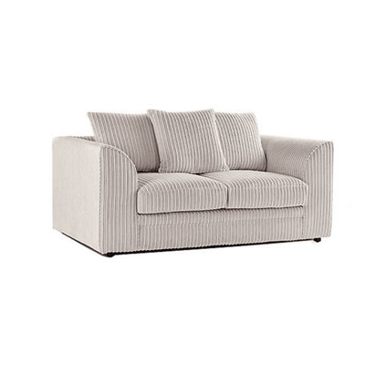  - Jumbo Cord Sofa Cream 2 Seater Scatterback