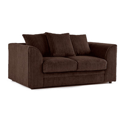  - Jumbo Cord Chocolate 2 Seater Scatterback