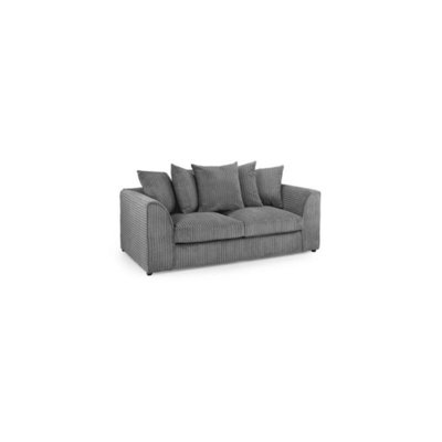  - Jumbo Cord Grey 3 Seater Scatterback