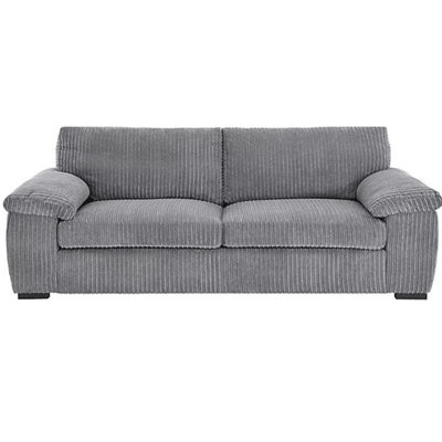  - Riva Amalfi Jumbo Cord 3 Seater Grey Sofa Scatterback