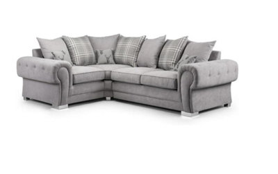 Verona Scatter Back 1C2 Corner Sofa Grey from B&Q