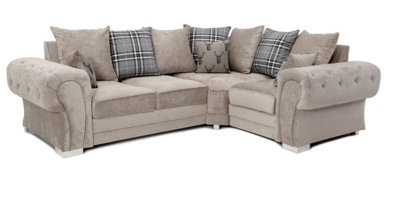 Verona Scatter Back 2C1 Corner Sofa Beige from B&Q
