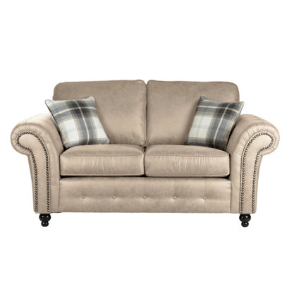 Oakland Suede Leather 2 Seater Sofa Marble from B&Q