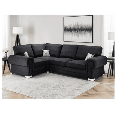 Chingford Full Back 1C2 Corner Sofa Black from B&Q