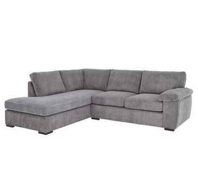 Amalfi Jumbo Cord Left Hand Facing Corner Sofa Grey from B&Q
