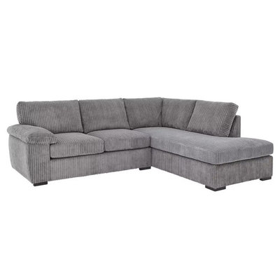 Amalfi Jumbo Cord Right Hand Facing Corner Sofa Grey from B&Q