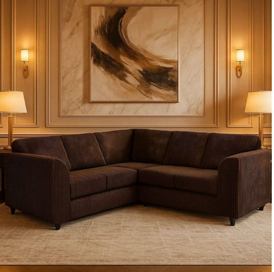 Jumbo Cord Full Back 2C2 Corner Sofa Chocolate from B&Q