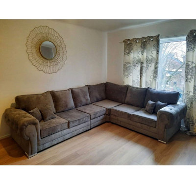 Chingford Full Back 3C2 Corner Sofa Grey from B&Q
