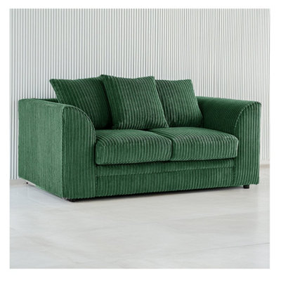 Hannah Jumbo Cord 2 Seater Sofa Green from B&Q
