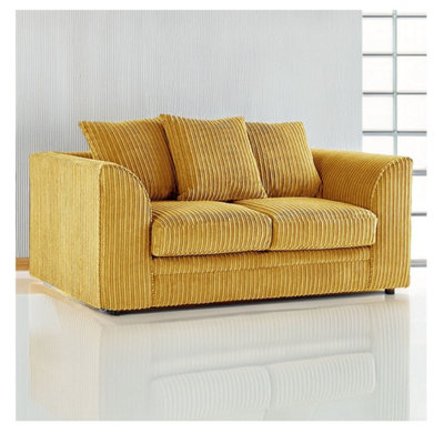 Hannah Jumbo Cord 2 Seater Sofa Mustard from B&Q