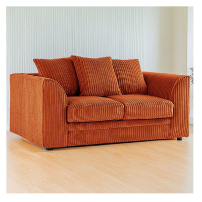 Hannah Jumbo Cord 2 Seater Sofa Orange from B&Q