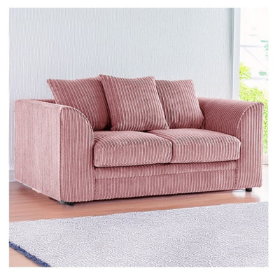 Hannah Jumbo Cord 2 Seater Sofa Pink from B&Q