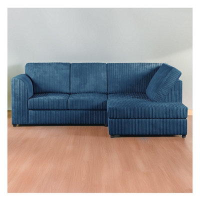 Hannah Jumbo Cord Full Back 4 Seater Right Hand Facing Corner Sofa Marine Blue from B&Q