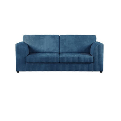 Hannah Jumbo Cord Full Back 3 Seater Sofa Marine Blue from B&Q