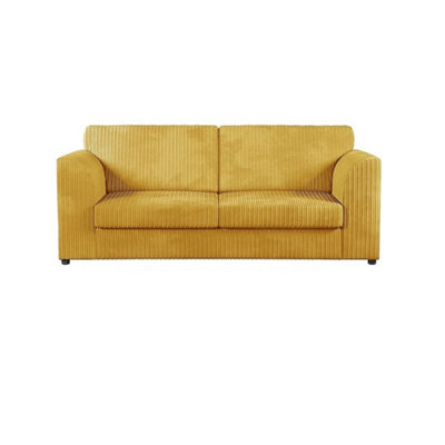 Hannah Jumbo Cord Full Back 3 Seater Sofa Mustard from B&Q