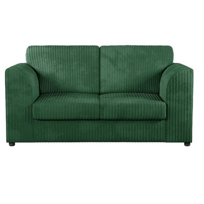 Hannah Jumbo Cord Full Back 2 Seater Sofa Green from B&Q