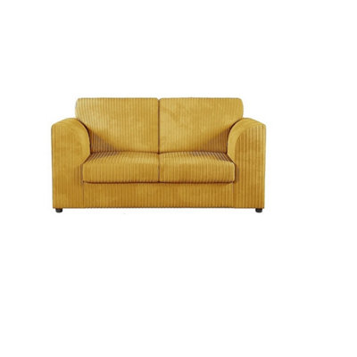 Hannah Jumbo Cord Full Back 2 Seater Sofa Mustard from B&Q