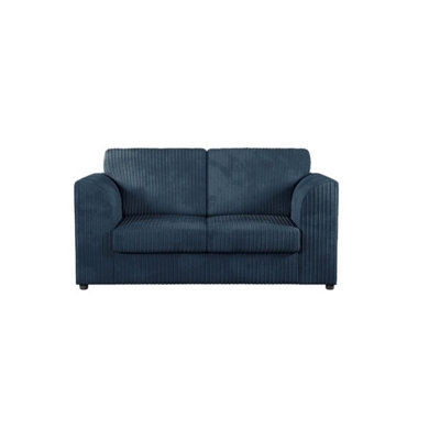 Hannah Jumbo Cord Full Back 2 Seater Sofa Navy Blue from B&Q