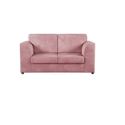 Hannah Jumbo Cord Full Back 2 Seater Sofa Pink from B&Q