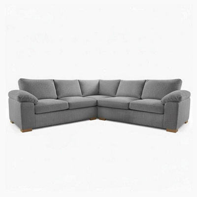 Amalfi Jumbo Cord 2C2 Corner Sofa Grey from B&Q