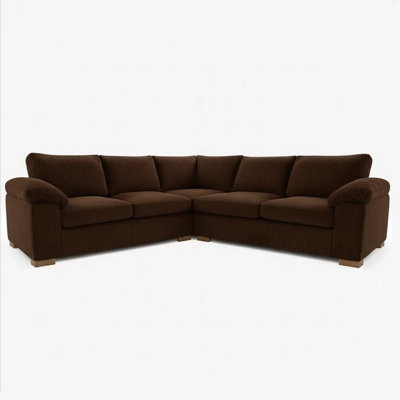 Amalfi Jumbo Cord 2C2 Corner Sofa Chocolate from B&Q