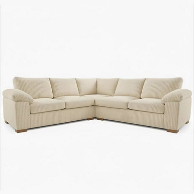 Amalfi Jumbo Cord 2C2 Corner Sofa Mink from B&Q
