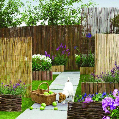 UETIAN Natural Bamboo Slate Screening Garden Fencing Screen Roll Panel Privacy (1.8Mx4M) from B&Q