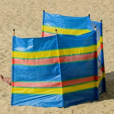 UETIAN WindbreakExtra Tall Colourful Wind Break For CampingCaravanFestival And Beach Windbreaker Sun Shelter Garden Screen4 Pole from B&Q