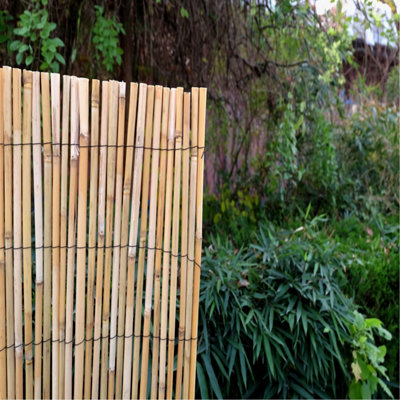 Uetian Natural Peeled Reed Fence Screening ProtectionPrivacy And Wind For Garden And Balcony (1Mx4M) from B&Q