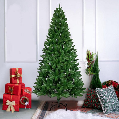 Uetian 7Ft Green Dense 1200 Tips Christmas Tree With Strong Foldable Metal StandFlame Resistant Artificial Pvc from B&Q