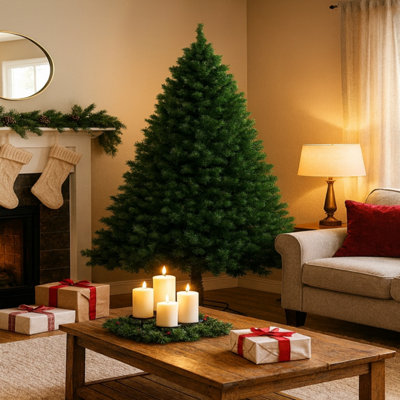Uetian Deluxe 7Ft Xmas Tree  Realistic Pine Look  1200 Tips Metal Support Legs from B&Q