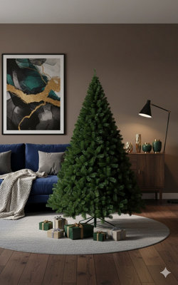Uetian 7Ft Deluxe Pine Christmas Tree Full 1200 Tips & Strong Metal Support from B&Q
