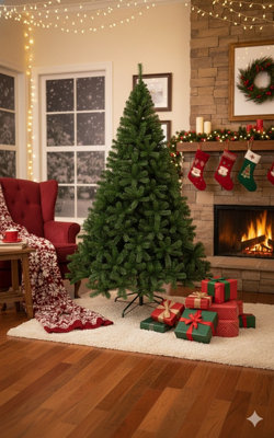Uetian 7Ft Christmas Tree Artificial Xmas Pine Tree With 1200 Tips Solid Metal Legs Perfect For Indoor And Outdoor Holiday Decora from B&Q