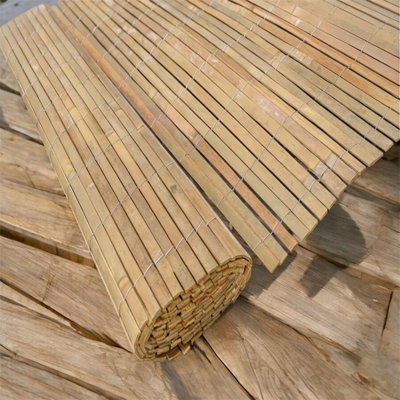 Uetian Natural Bamboo Slate Screening Fence 1X4M Outdoor Garden Panel from B&Q