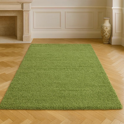 B&Q -  Green Shaggy Rug Soft Dense Pile Modern Area Floor Rug (160X230 Cm)