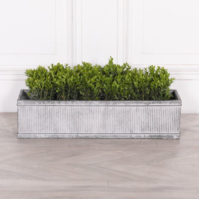 Willow Vintage Rustic Style Galvanised Metal Tin Ribbed Planter Large from B&Q