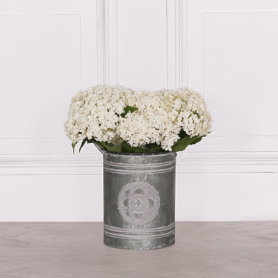 Vintage Embossed Rustic Style Galvanised Metal Tin Bucket Style Planter from B&Q