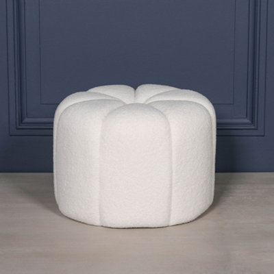 Callisto Cloud White Boucle Petal Stool from B&Q