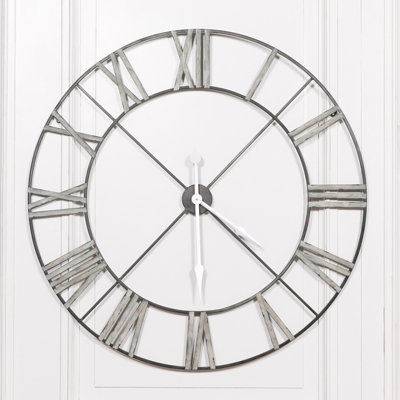 Extra Large Distressed Contemporary Skeleton Metal Wall Clock from B&Q