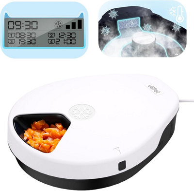  - Ubpet Cat Wet Food Automatic Feeder With CoolingSemiconductor RefrigerationWith Timer5 Food Compartments For 330G Pet Food