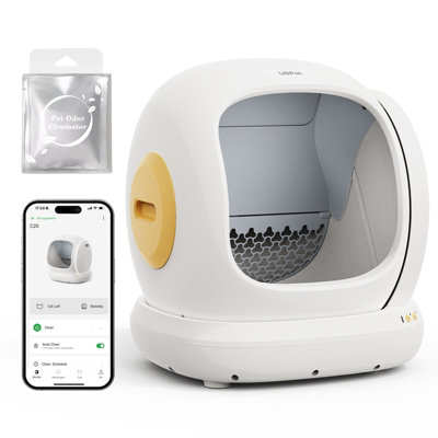  - Ubpet Big-Opening Self Cleaning Cat Litter Tray Automatic Cat Litter BoxDeodorize Low Entry App Control