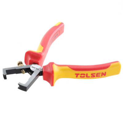 Tolsen Tools 160mm 6" Insulated Wire Stripping Pliers from B&Q